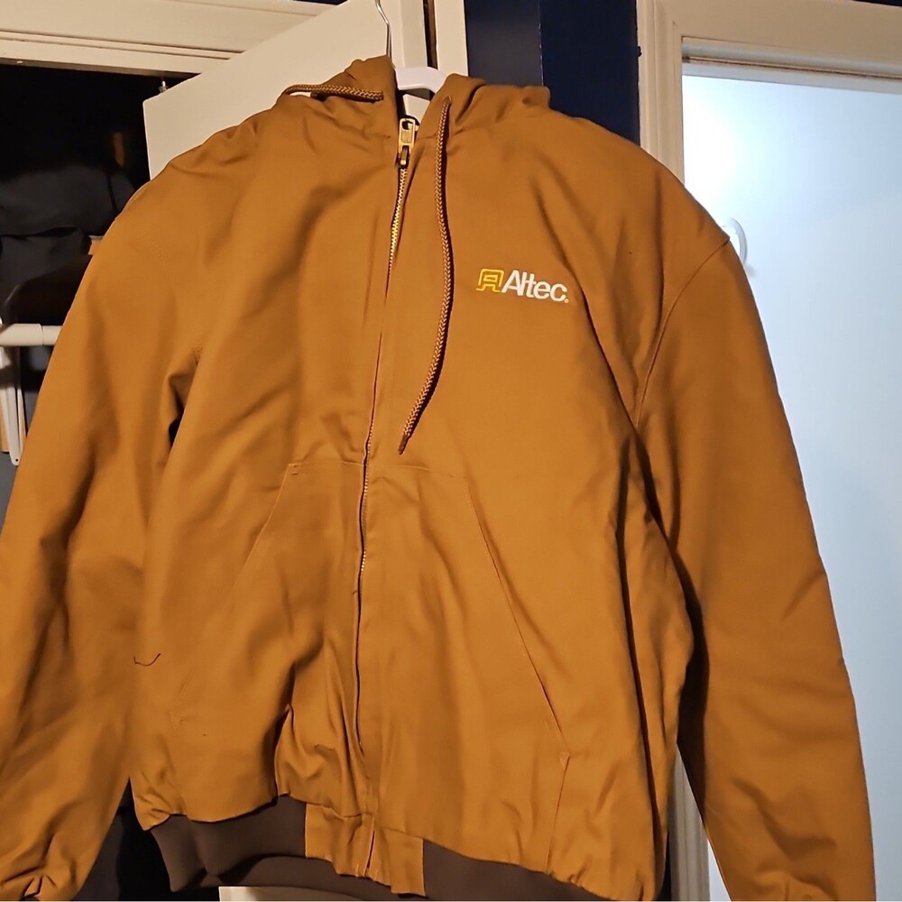 UniWear Men's Brown Hooded‎ Full Zip Lined Quilted Bomber Jacket Short Fall